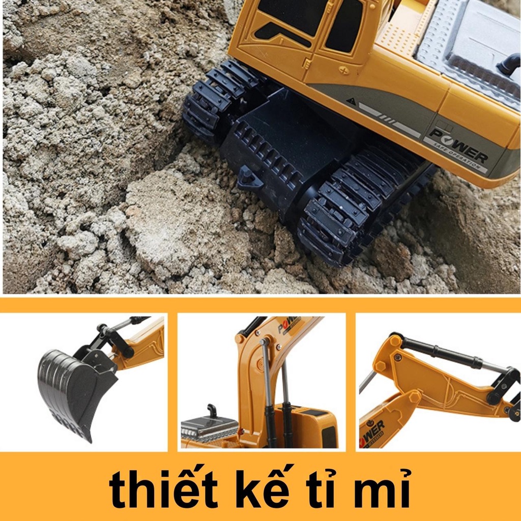 Máy xúc điều khiển từ xa đồ chơi cho bé có gầu sắt, bánh xích, đồ chơi điều khiển từ xa cho trẻ em BOBIKIDS MX01