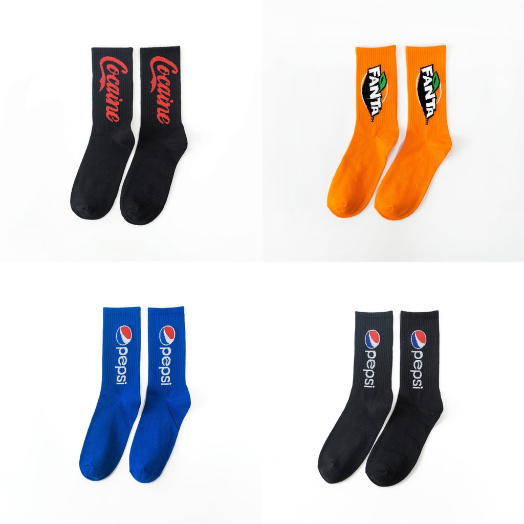 Tất Vớ Cotton Unisex Ngắn Dày Dặn In Chữ Nhiều Màu