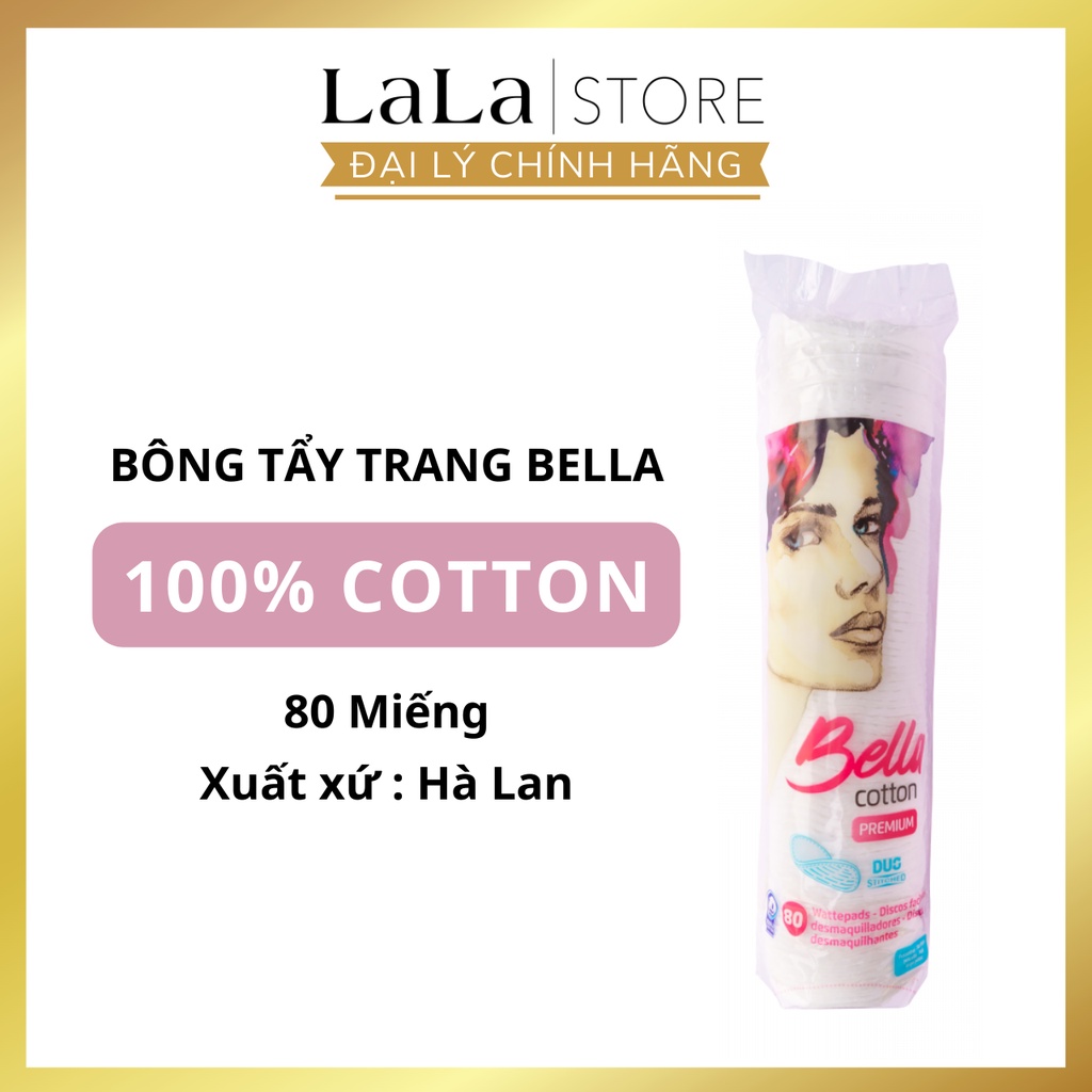 Bông Tẩy Trang Bella 80 Miếng Chính Hãng 100% Cotton Hà Lan