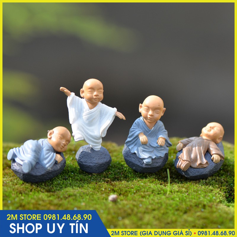 (CHỌN DÁNG) Phụ Kiện Trang Trí Tiểu Cảnh Terrarium Chú Tiểu Mini 4 Tư Thế