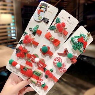 [ THANH LÝ HÀNG ] VỈ SÉT 5 KẸP TÓC NOEL CHO BÉ