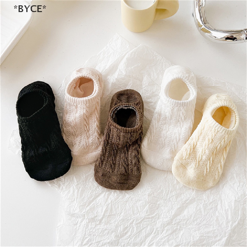 Vớ Thuyền Bằng Silicone Lưới Thoáng Khí Màu Trơn Chống Trượt Cho Nữ