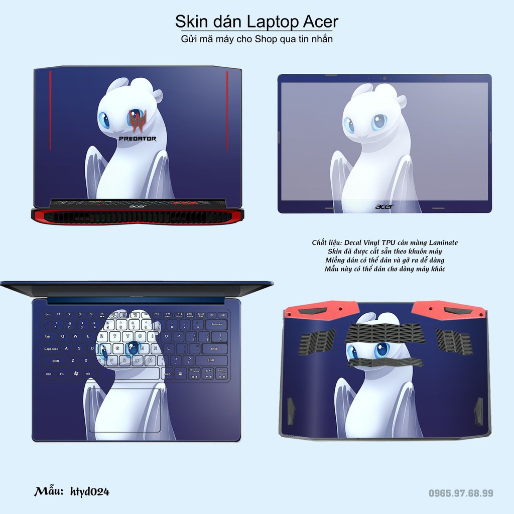 Skin dán Laptop Acer in hình bí kíp luyện rồng (inbox mã máy cho Shop)