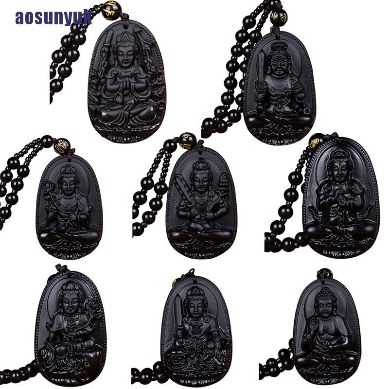 Mặt Dây Chuyền Hình Bàn Tay Phật Bằng Đá Obsidian