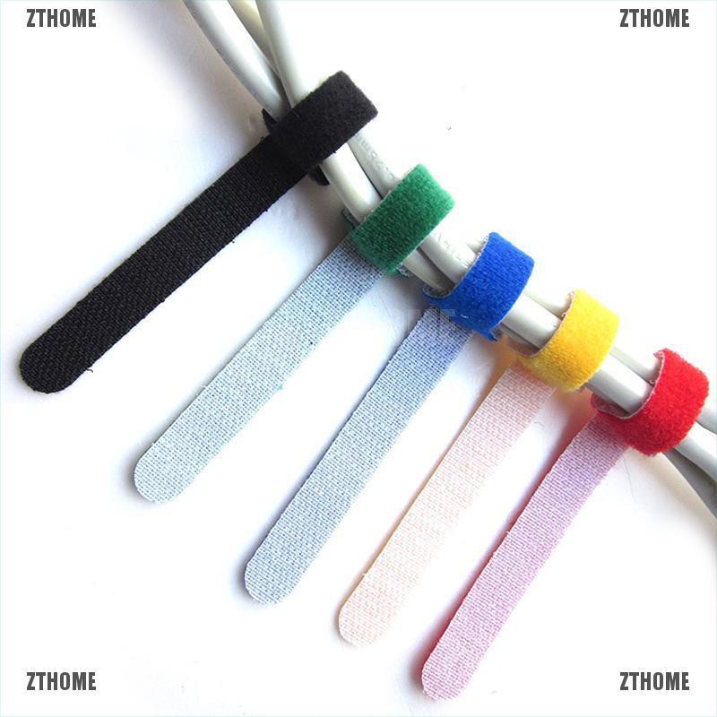 Bộ 10 dây buộc cáp nilon khóa dán thiết kế tiện lợi dễ dùng