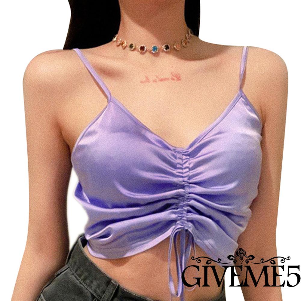 Áo Lửng Hai Dây Rút Dây Thời Trang Quyến Rũ Dành Cho Nữ