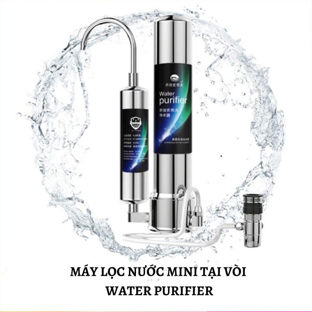 Máy lọc nước mini chính hãng công nghệ Nhật Bản 2 lõi sứ than hoạt tính lọc nước sinh hoạt, giếng khoan khử phèn, clo...