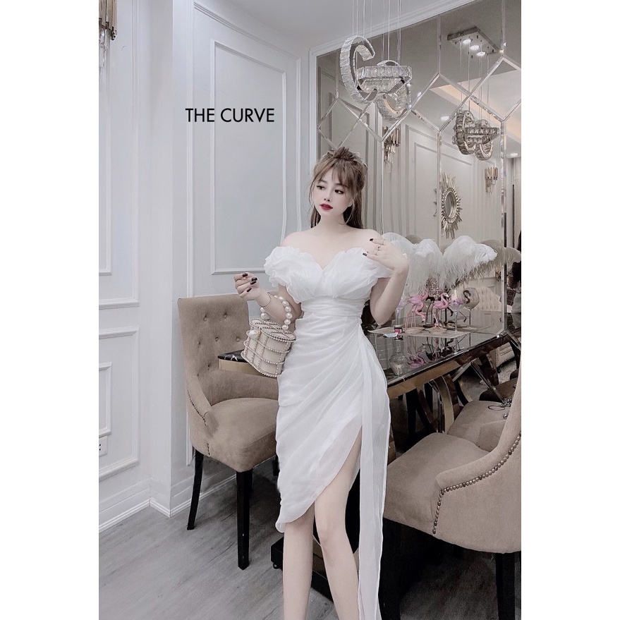 Đầm Tơ Organza Body Xẻ Tà Nơ Eo Trễ Vai Xoắn Bèo Ngực Nhún Sườn (TTO12) - 5 Màu Đen, Đỏ, Trắng, Nude, Hồng - Ảnh Thật | BigBuy360 - bigbuy360.vn