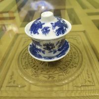 Bát trà sâm rồng - sen men cổ lam