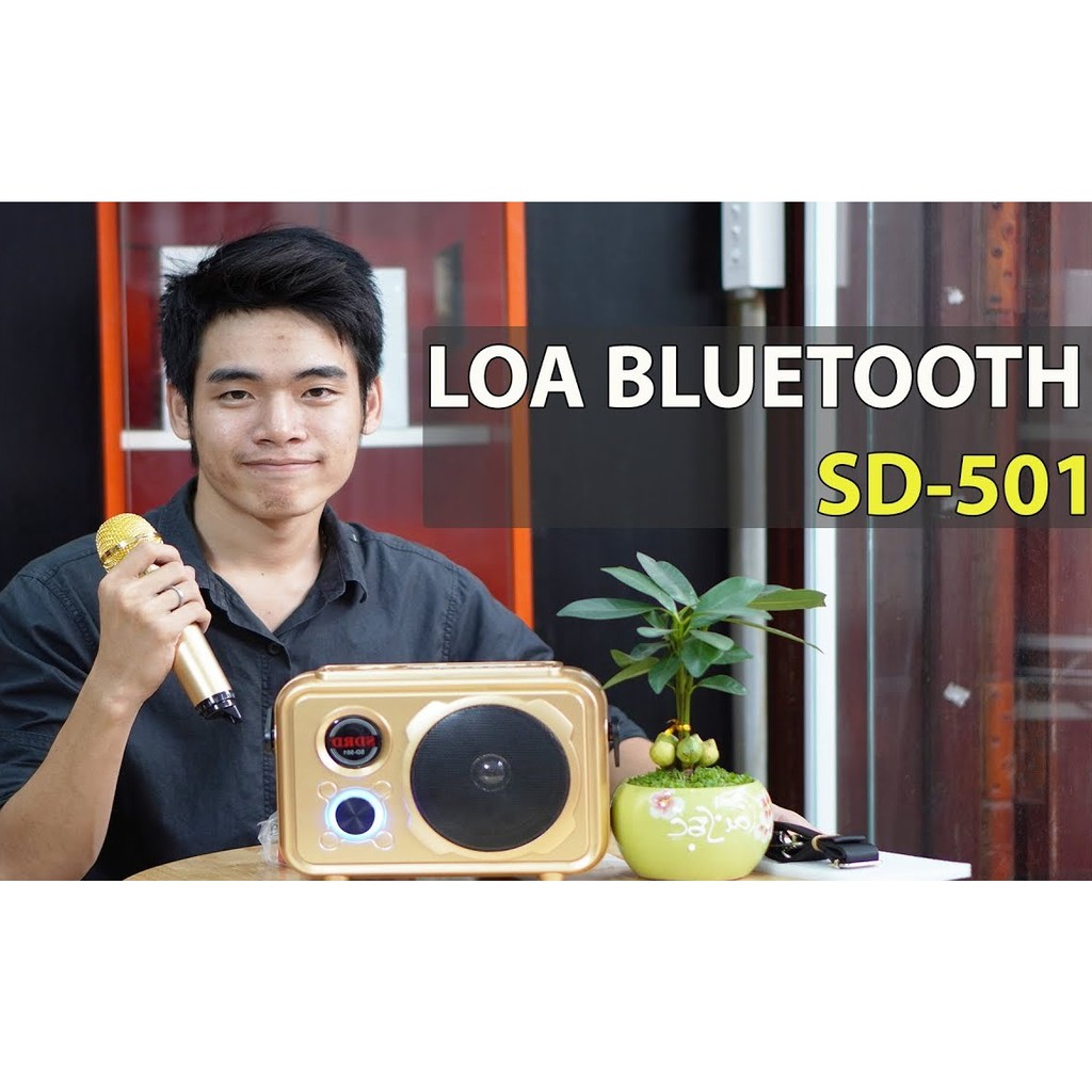 Loa BluleToth MINI SD-501 BH 12Tháng ÂM THANH SỐNG ĐỘNG- KÈM MIC KHÔNG DÂY HÁT RẤT HÚ 4.7