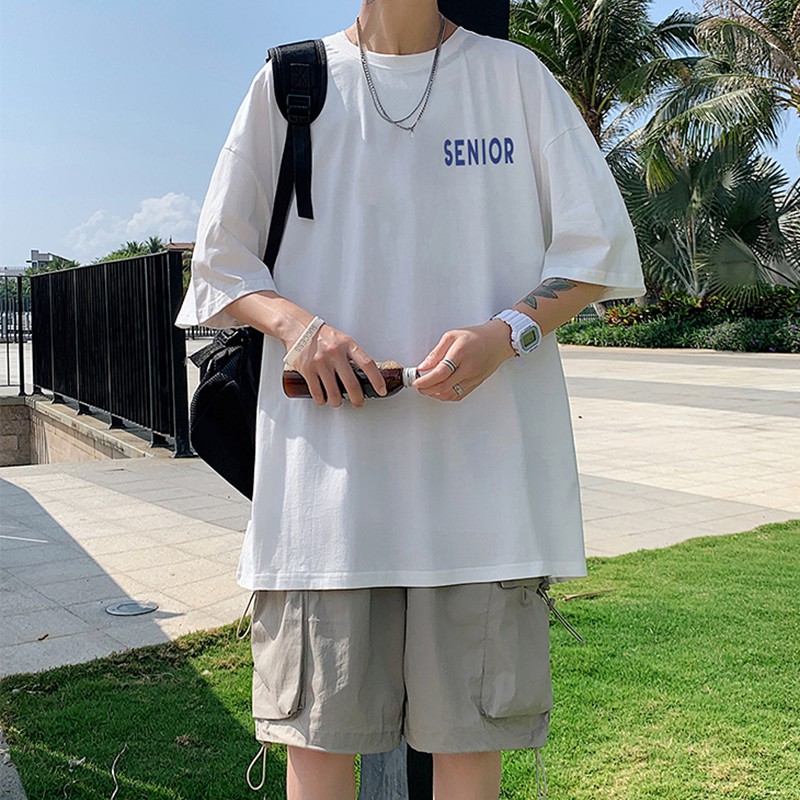 Áo thun nam nữ unisex tay lỡ phông form rộng teen cổ tròn oversize cotton ENK giá rẻ basic đen trắng tee pull freesize