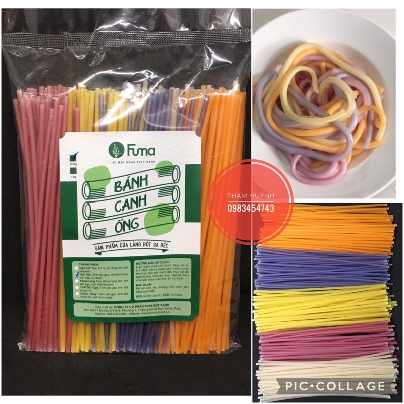 Bánh canh ống rau củ ngũ sắc FUMA 500gr (gạo trắng, hoa đậu biếc, dành dành, lá cẩm, gấc)