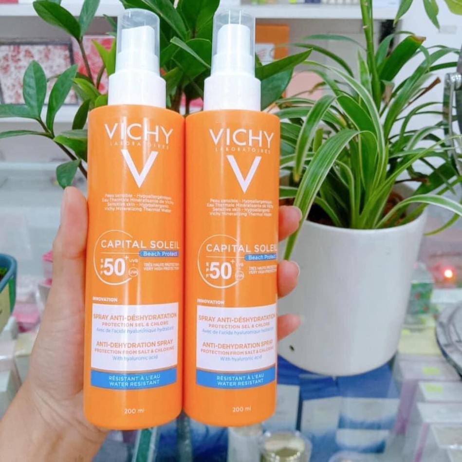 Set xịt chống nắng kèm kem nhả nắng Vichy Capital Soleil Spray Protector 200ml - HanZy Store