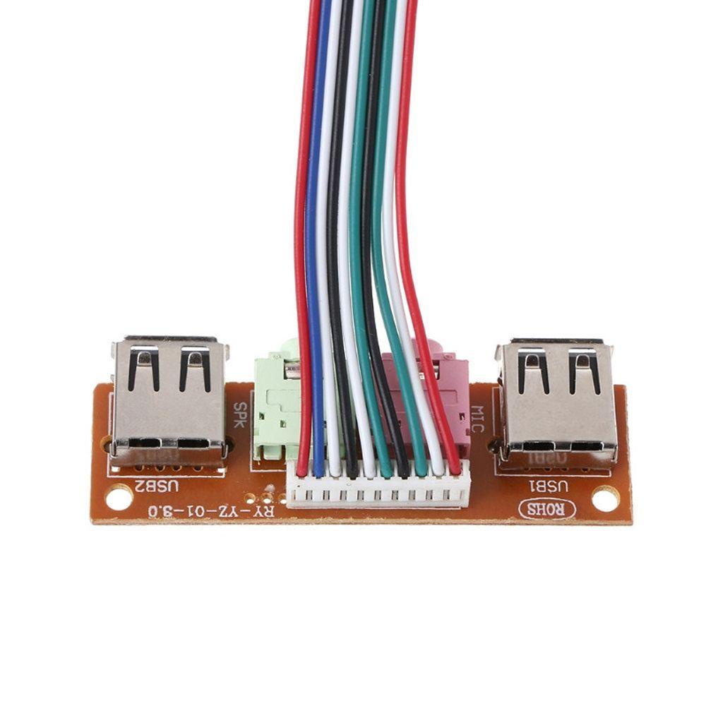 AUGUSTINE Dây Nối Dài Bảng Điều Khiển Âm Thanh Máy Tính 2 Cổng USB 6.8CM