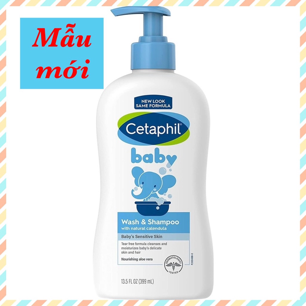 NHẬP MỸ HÀNG AIR MẪU MỚI 2022 SỮA TẮM GỘI TOÀN THÂN CETAPHIL HOA CÚC WITH ORGANIC CALENDULA 230ML-399ML CÓ VÒI