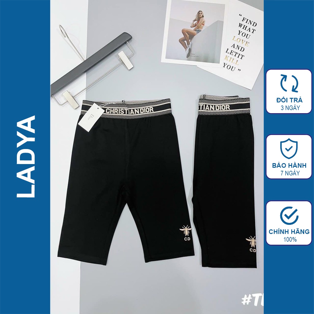 Quần ngố nữ thêu ong cạp cao lên dáng chuẩn thời trang LADYA STORE