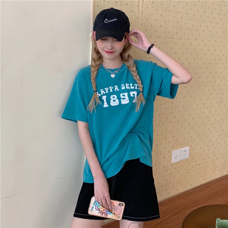 Áo Thun Tay Ngắn In Chữ Đơn Giản Thời Trang