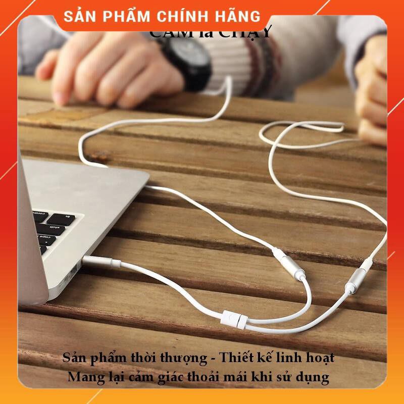 Dây Audio 3.5mm đực chia 2 cổng 3.5mm cái (2 tai nghe) đầu nhôm dài 20cm dailyphukien