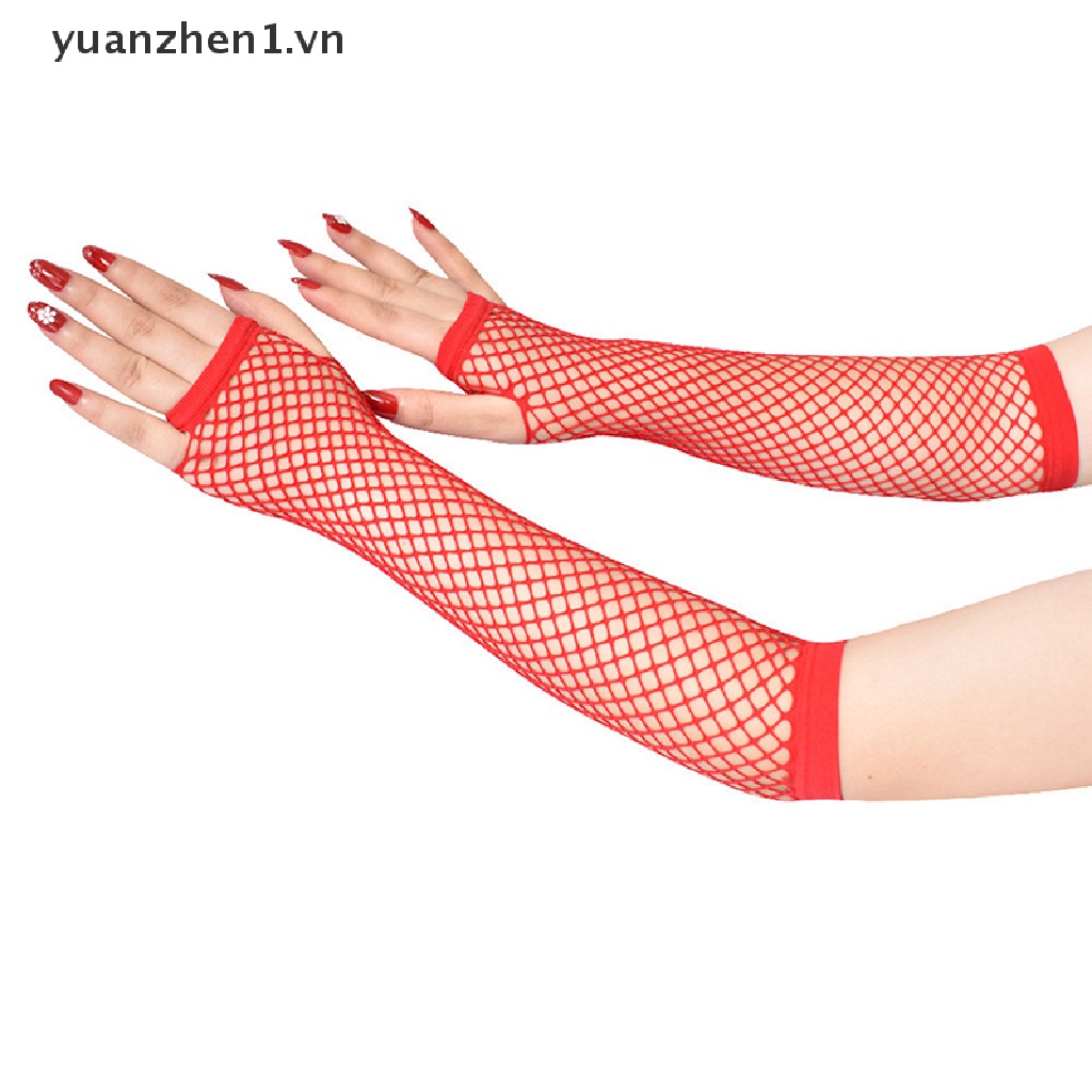 Găng Tay Lưới Hở Ngón Màu Đen Cá Tính Cho Nữ
