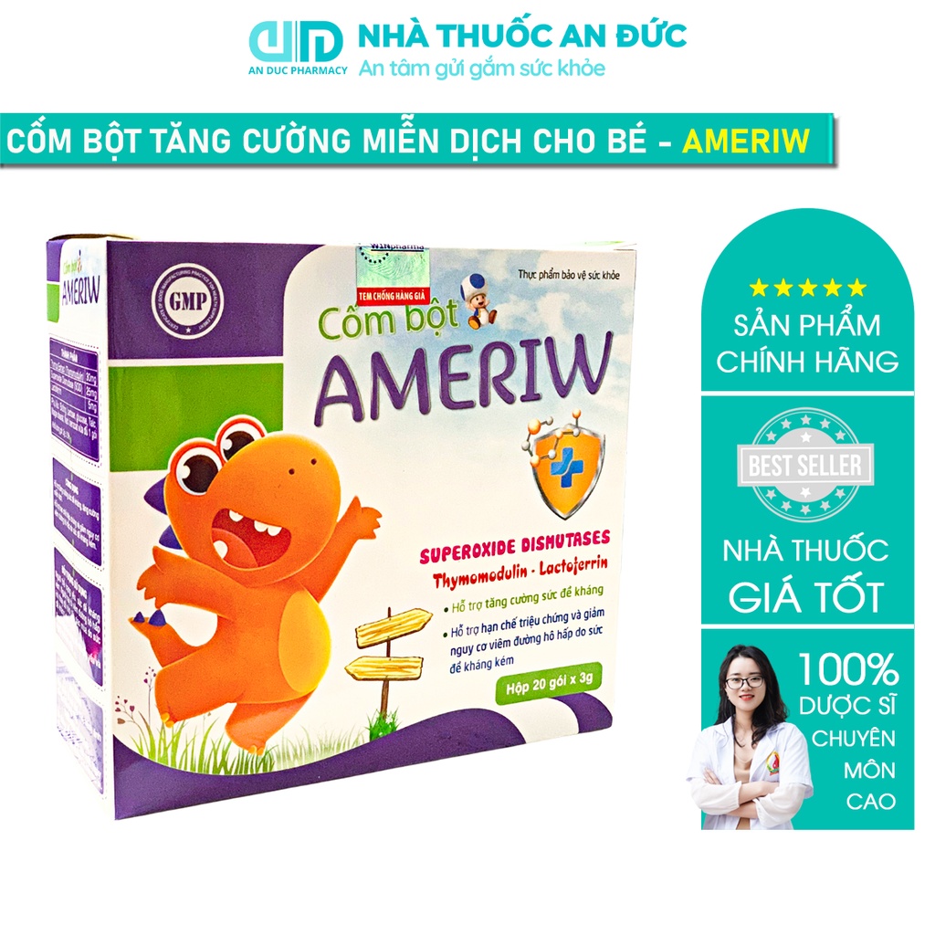 Cốm tăng cường sức đề kháng cho bé Ameriw - Tăng miễn dịch, khỏe hô hấp cho trẻ Ameriver - Nhà thuốc An Đức