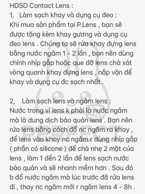 [Sale] Hướng Dẫn Sử Dụng - Perfect Lens cao cấp