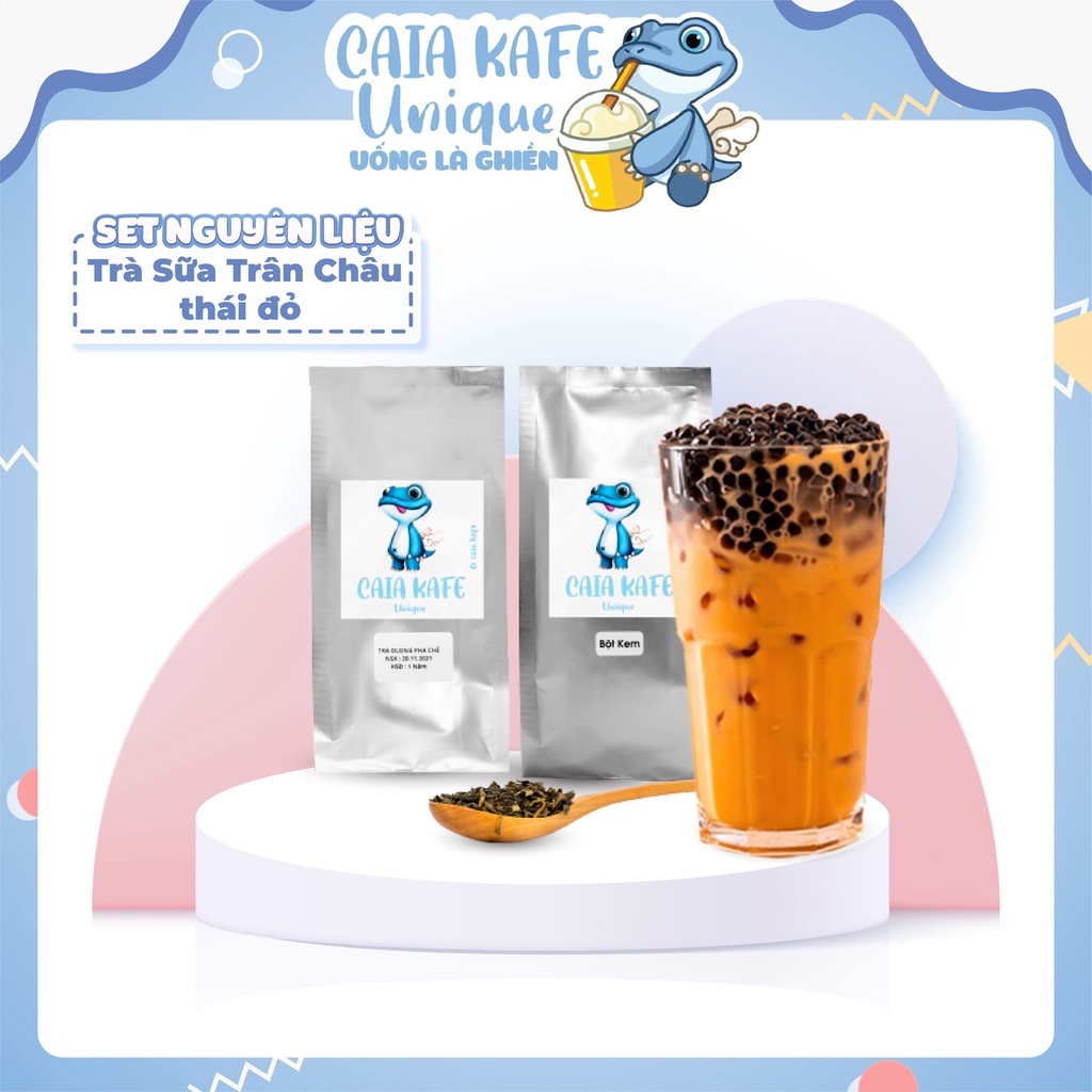 Set nguyên liệu pha trà sữa Thái Đỏ (25 Ly)- công thức gia truyền - an toàn- organic - CAIA.KAFE