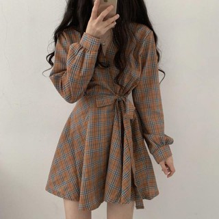 [ORDER TAOBAO] VÁY KẺ CARO THẮT DÂY