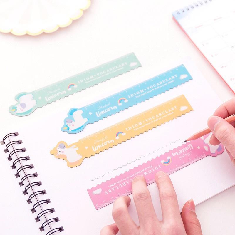 Thước kẻ dẻo 15cm MAGICAL , chất kiệu nhựa dẻo cao cấp nhiều mầu sắc, hình dễ thương. Thước kẻ học sinh - Loki Kids