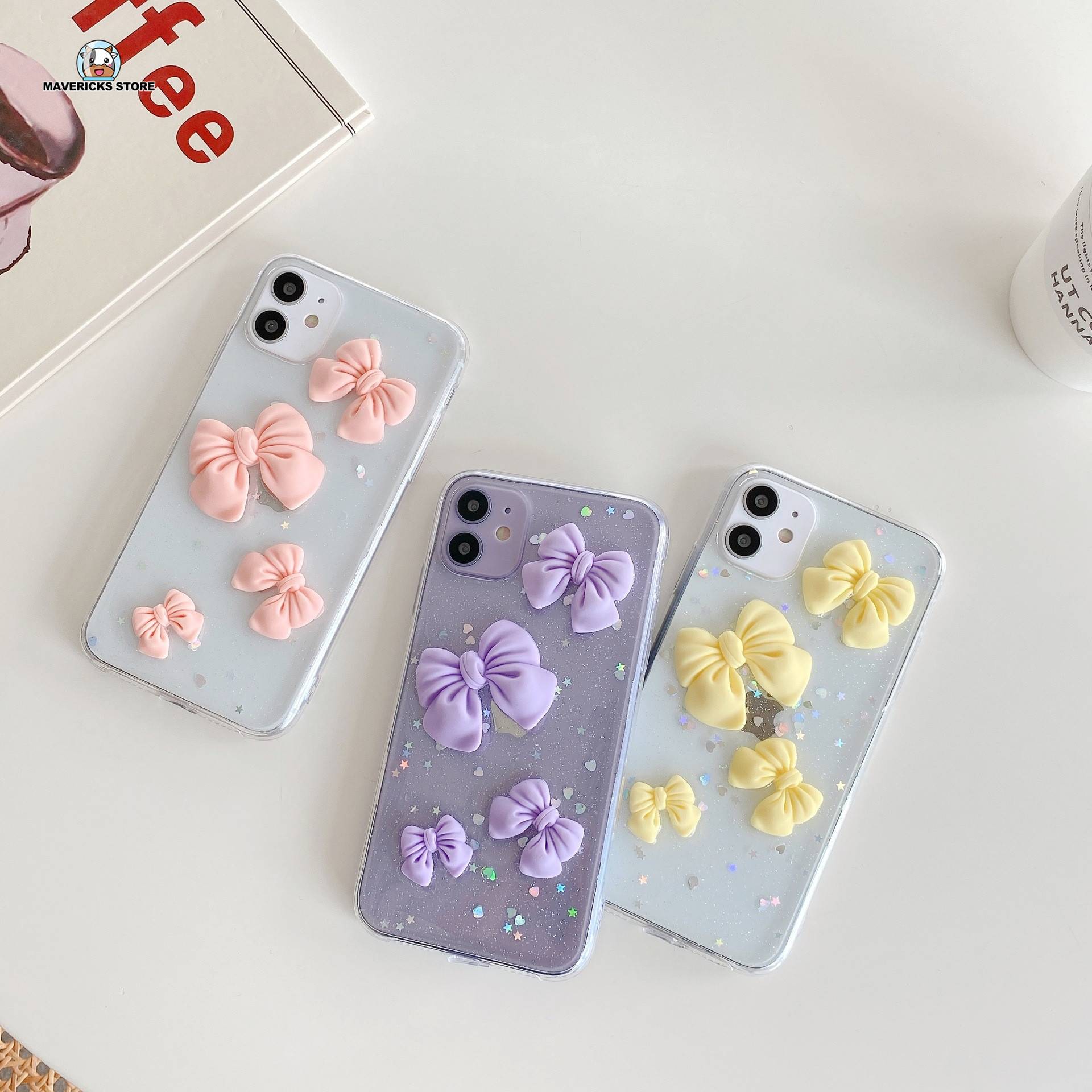 Candy colors bow iPhone case for 11/12/Pro/Max/xs/7p/8Plus/12mini