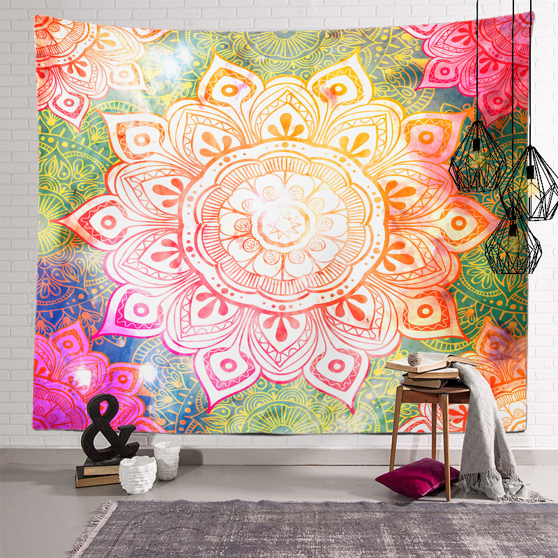 Thảm Treo Tường In Họa Tiết Mandala Trang Trí Nhà Cửa