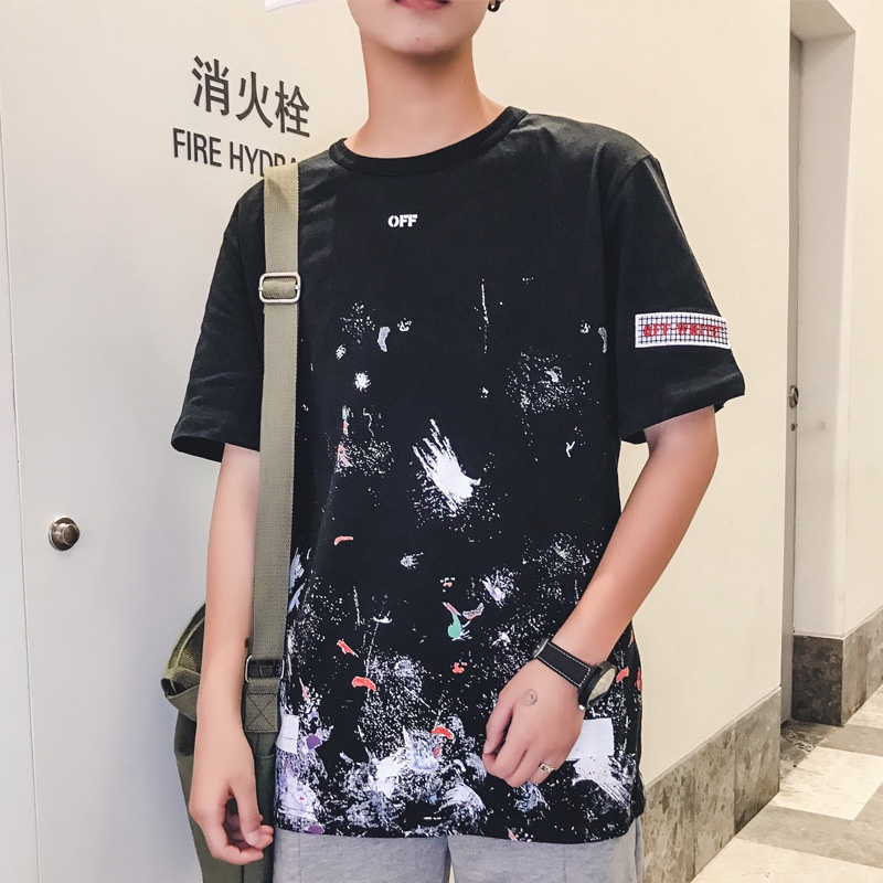 Áo thun Off White Galaxy, Áo tee OW Galaxy SS2022, chất liệu Cotton, màu đen BapeVN