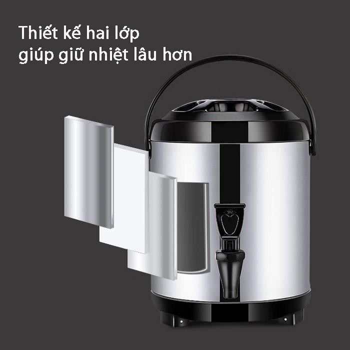 Bình giữ nhiệt ủ trà sữa 8 và 10 lít - Có đồng hồ hiển thị