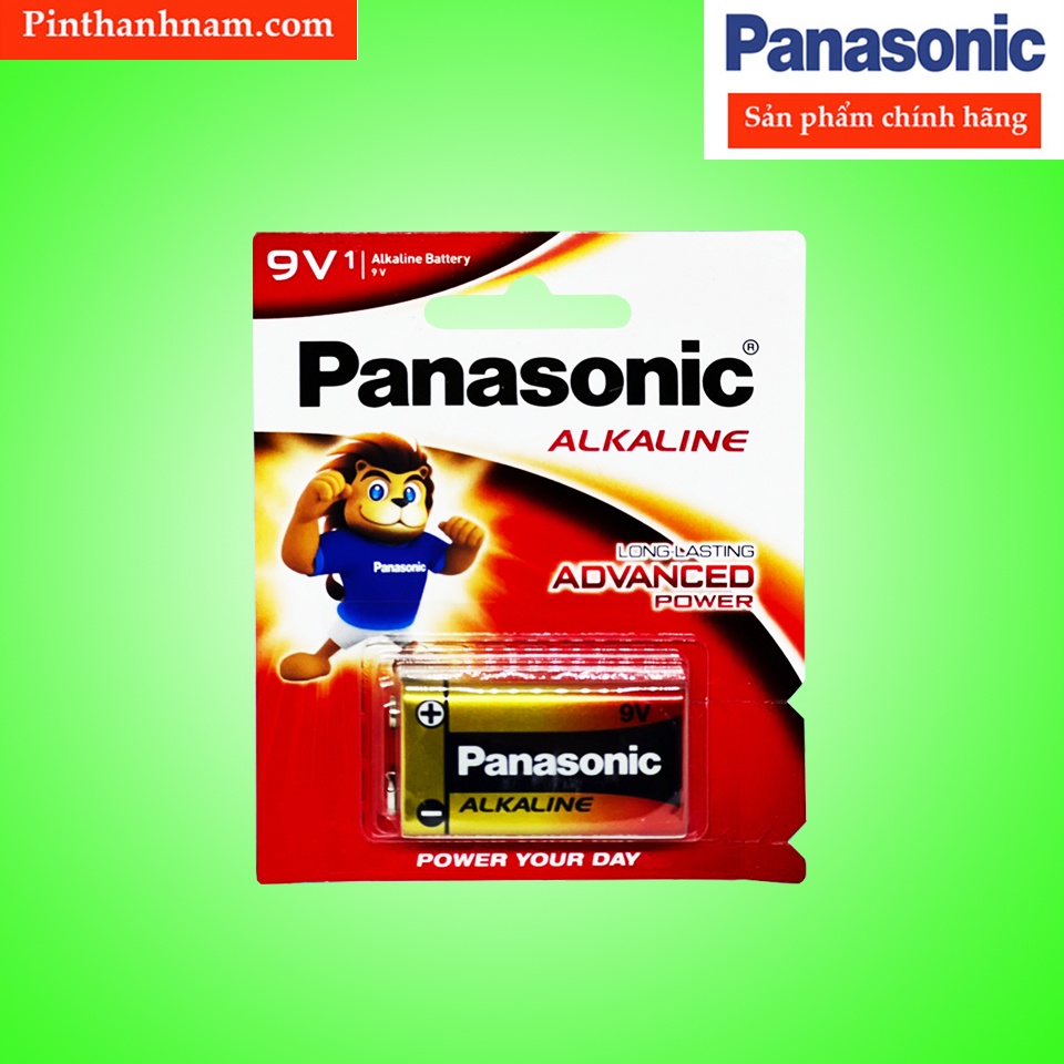 Pin 9v Panasonic alkaline vỉ 1 viên 6LR61T-1B chính hãng