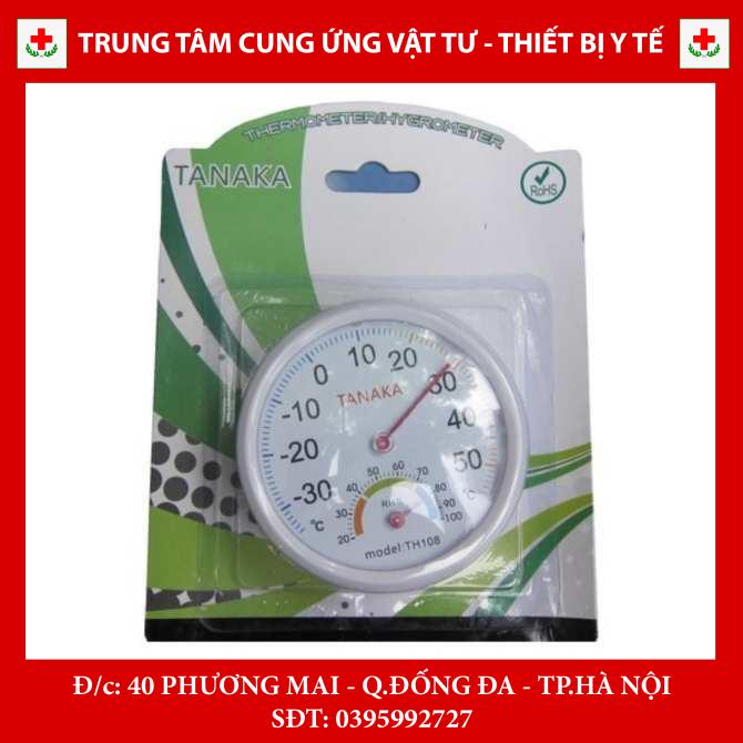 Nhiệt ẩm kế TH108 (đường kính 8 cm) đo nhiệt độ môi trường, độ ẩm không khí
