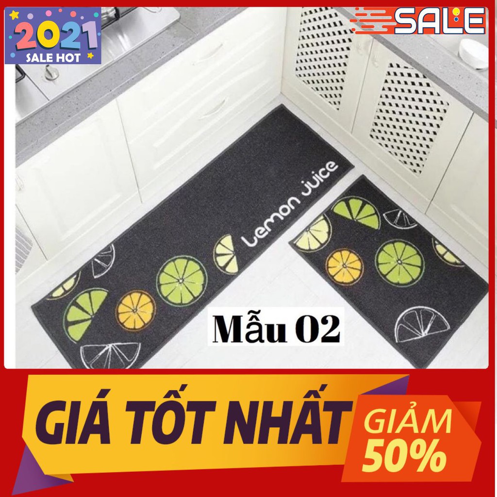 Bộ 2 thảm lau chân nhà bếp 3d chống trượt mẫu số 2