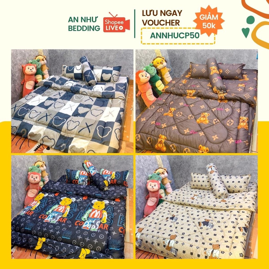 Bộ chăn PHAO ga gối 💖m6/m8💖 cotton poly đủ 5 món An Như Bedding