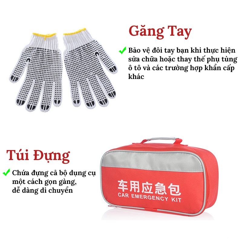 Bộ Cứu Hộ Ô Tô 8 Món Chuyên Dụng Đầy Đủ Phụ Kiện Bảo Hộ - Nhỏ Gọn An Toàn Tiện Lợi CARZONE.TOP