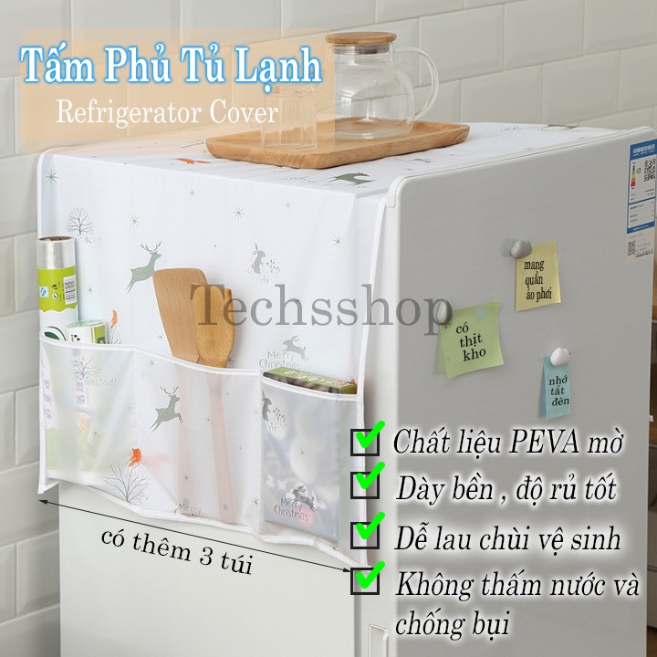 Tấm Phủ Tủ Lạnh Lớn Dày Bền Kèm Có Túi - Phụ Kiện Nhà Bếp - Refrigerator Cover