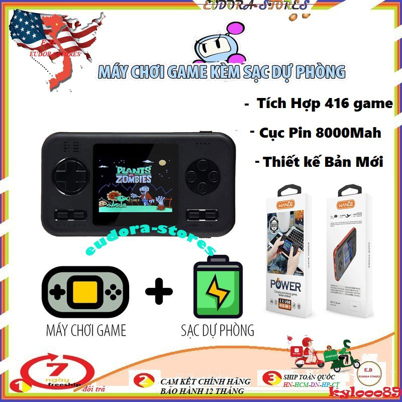 Máy Chơi Game Cầm Tay 416 Trò Kiêm Sạc Dự Phòng – Bảo Hành 13 Tháng – tặng kèm dây sạc điện thoại