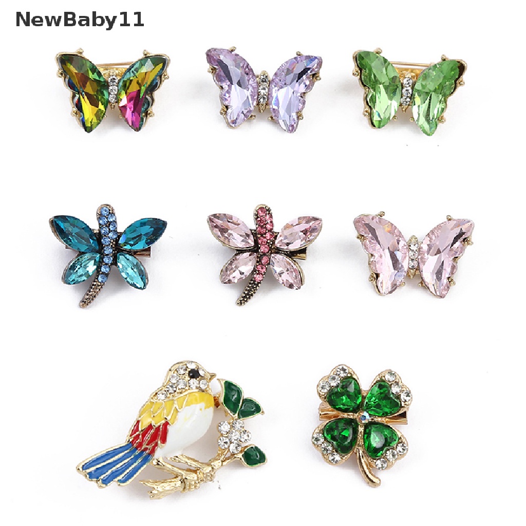 1 Huy Hiệu Cài Áo Hình Bướm Đính Đá Pha Lê