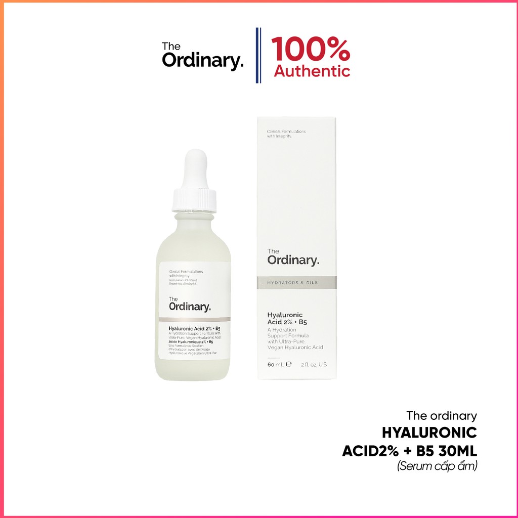 [Mã 1911FMCGSALE giảm 8% đơn 500K] (Hàng Auth, có bill ) Serum cấp nước The Ordinary Hyaluronic Acid 2% + B5 30ml