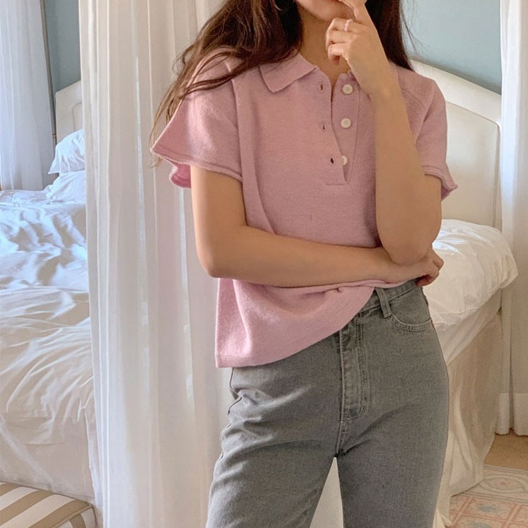 Áo sweater cổ bẻ ngắn tay 42222 | BigBuy360 - bigbuy360.vn