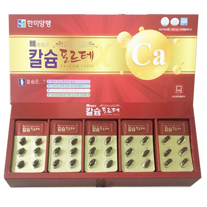 Viên Canxi Hanmi Hàn Quốc, Hộp đỏ 120 viên* 400gr