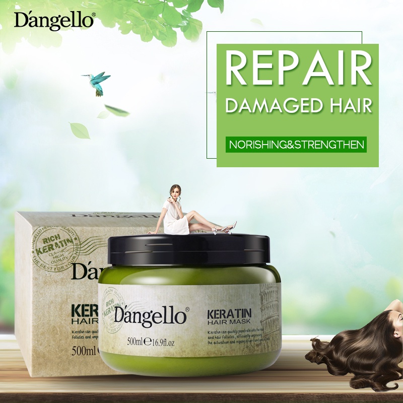 Kem ủ tóc, dầu hấp phục hồi siêu mượt Dangello Keratin Hair Mask 500ML chính hãng