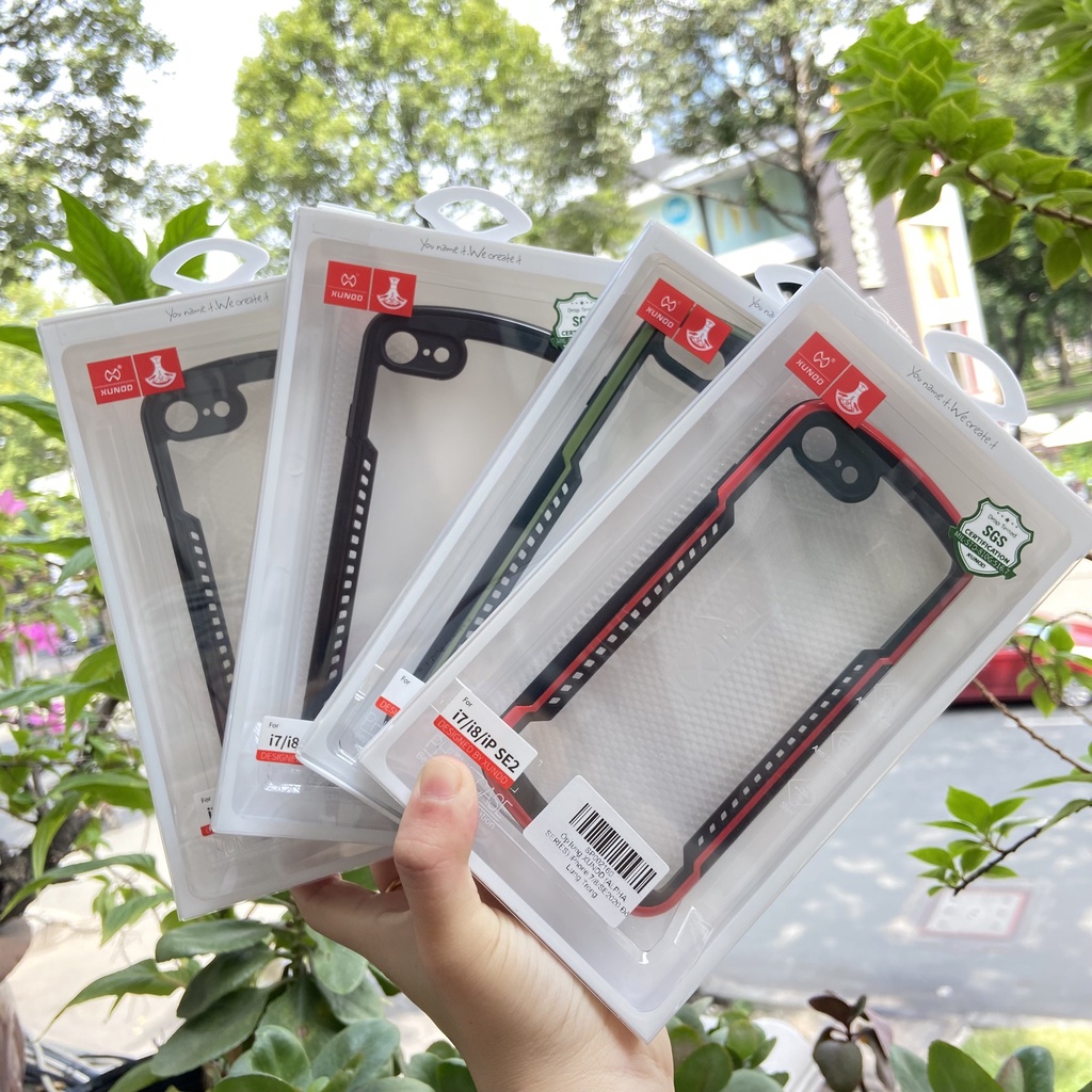 Ốp lưng XUNDD iPhone 7 Plus/ 8 Plus, 7/ 8/ SE 2/ SE 3  - Lưng trong, Chống sốc, Cạnh màu