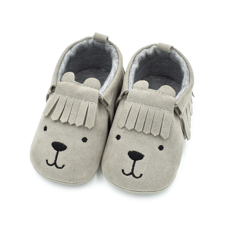 Giày cotton đế mềm thiết kế hình gấu xinh xắn cho bé