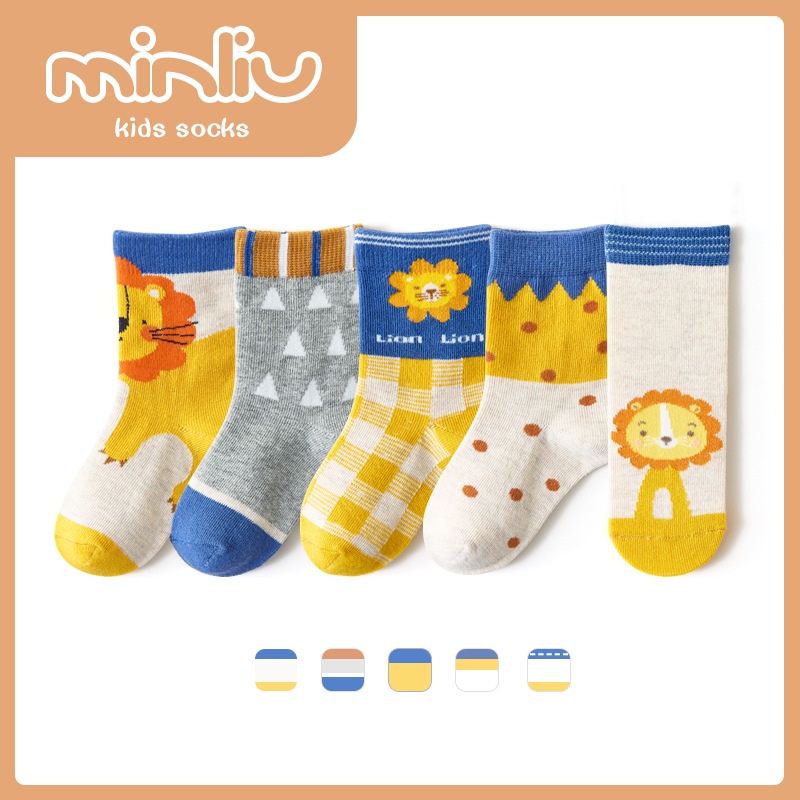 Set 5 Đôi Tất Cho Bé Trai Bé Gái Từ 1-12 Tuổi 100% Cotton Hàng Xuất Nhật Tất Trẻ Em Siêu Mềm Mịn