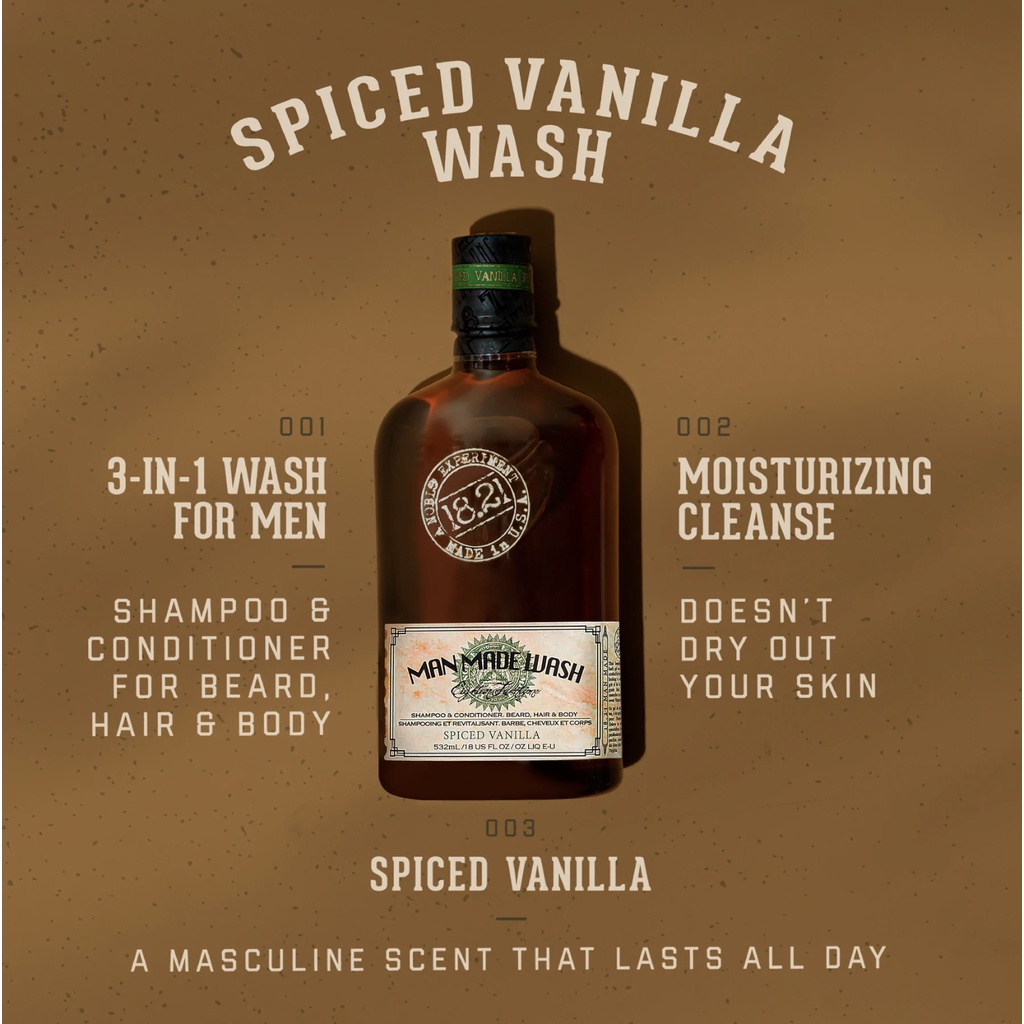 Sữa tắm gội xả 3 trong 1 cho nam 18.21 Man Made Wash 3 in 1 Made in the USA