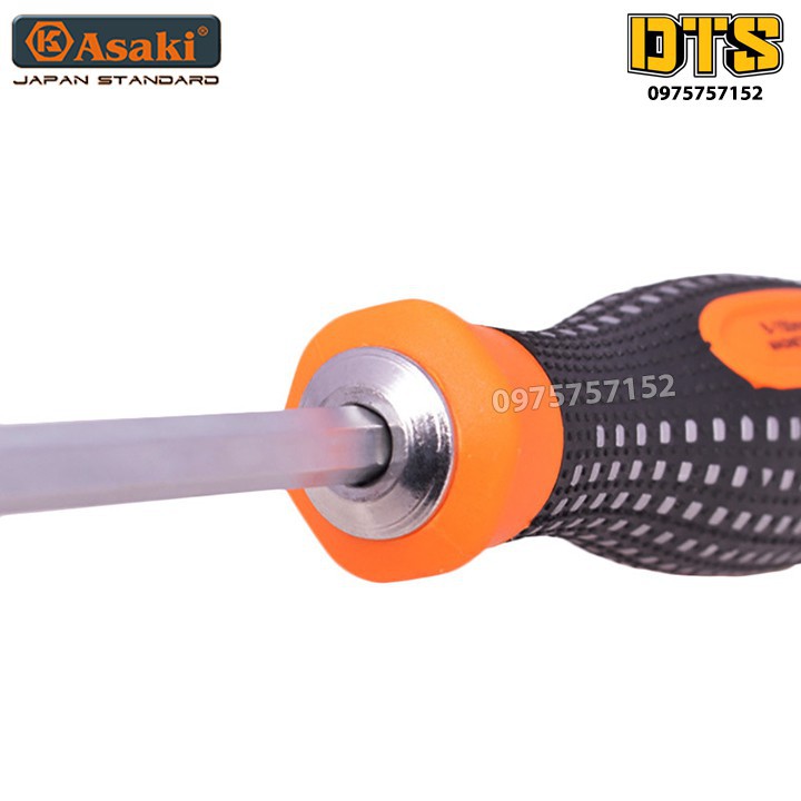 Tuốc nơ vít - Tô vít 2 đầu 6x150mm cán cao su chống trượt Asaki AK-7002 giocongcu