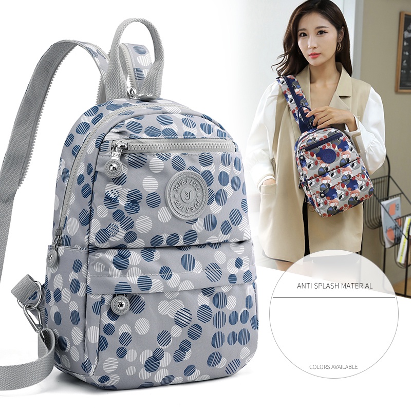 Ba Lô Nylon Họa Tiết Hoa Phong Cách Mới Cho Nữ